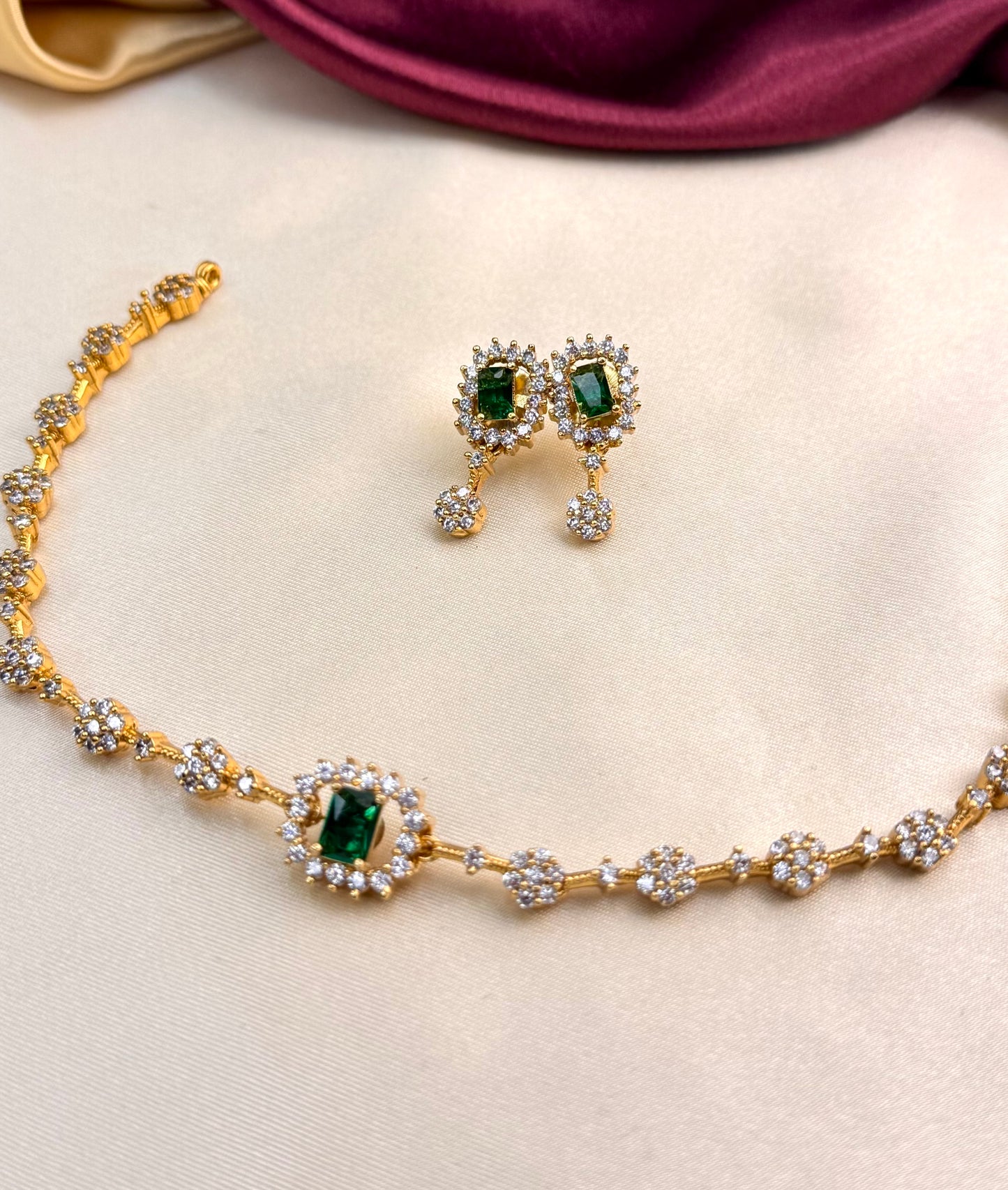 AD stone changeable Necklace set