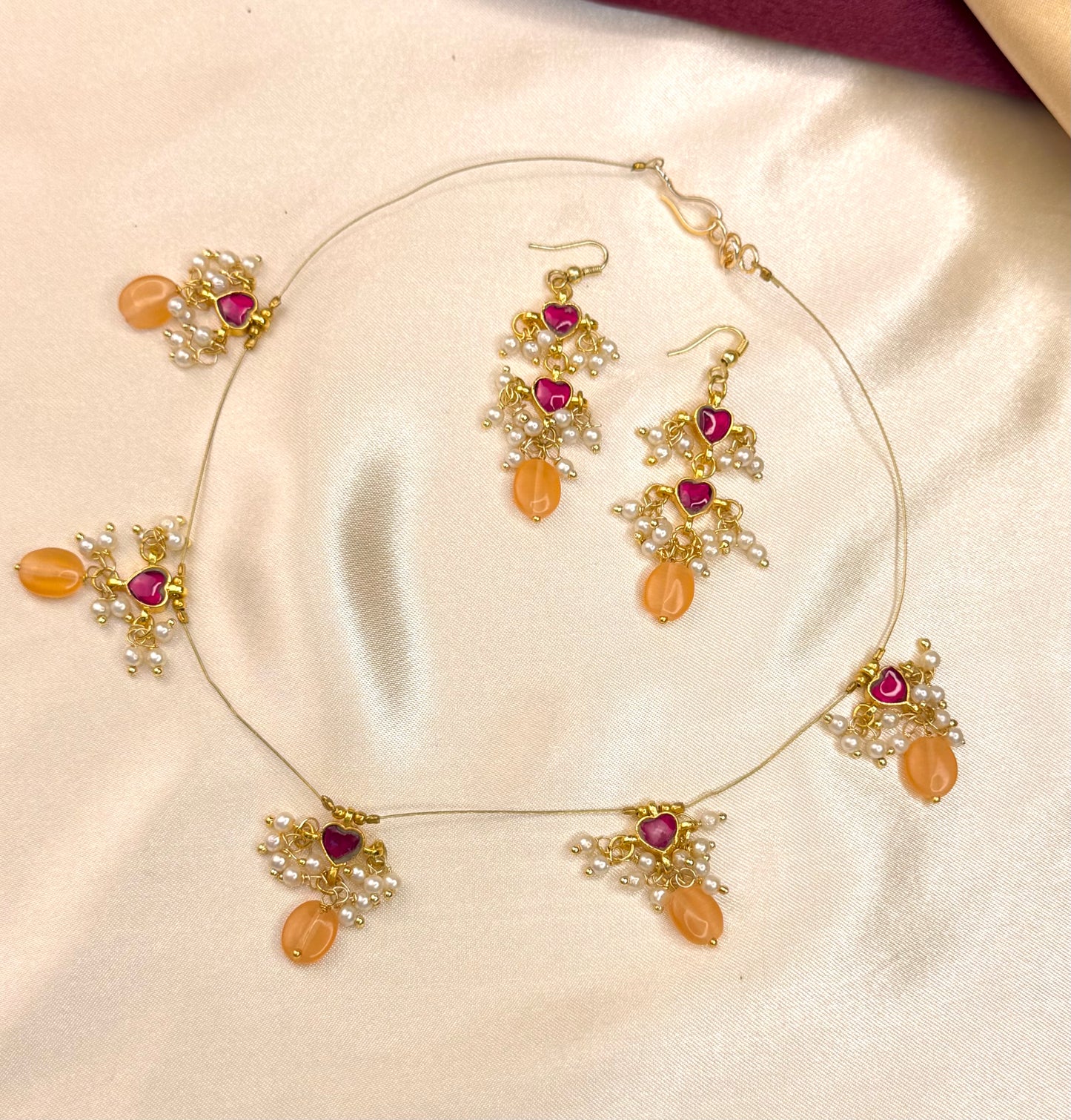 Jadau invisible Drops with hook earrings