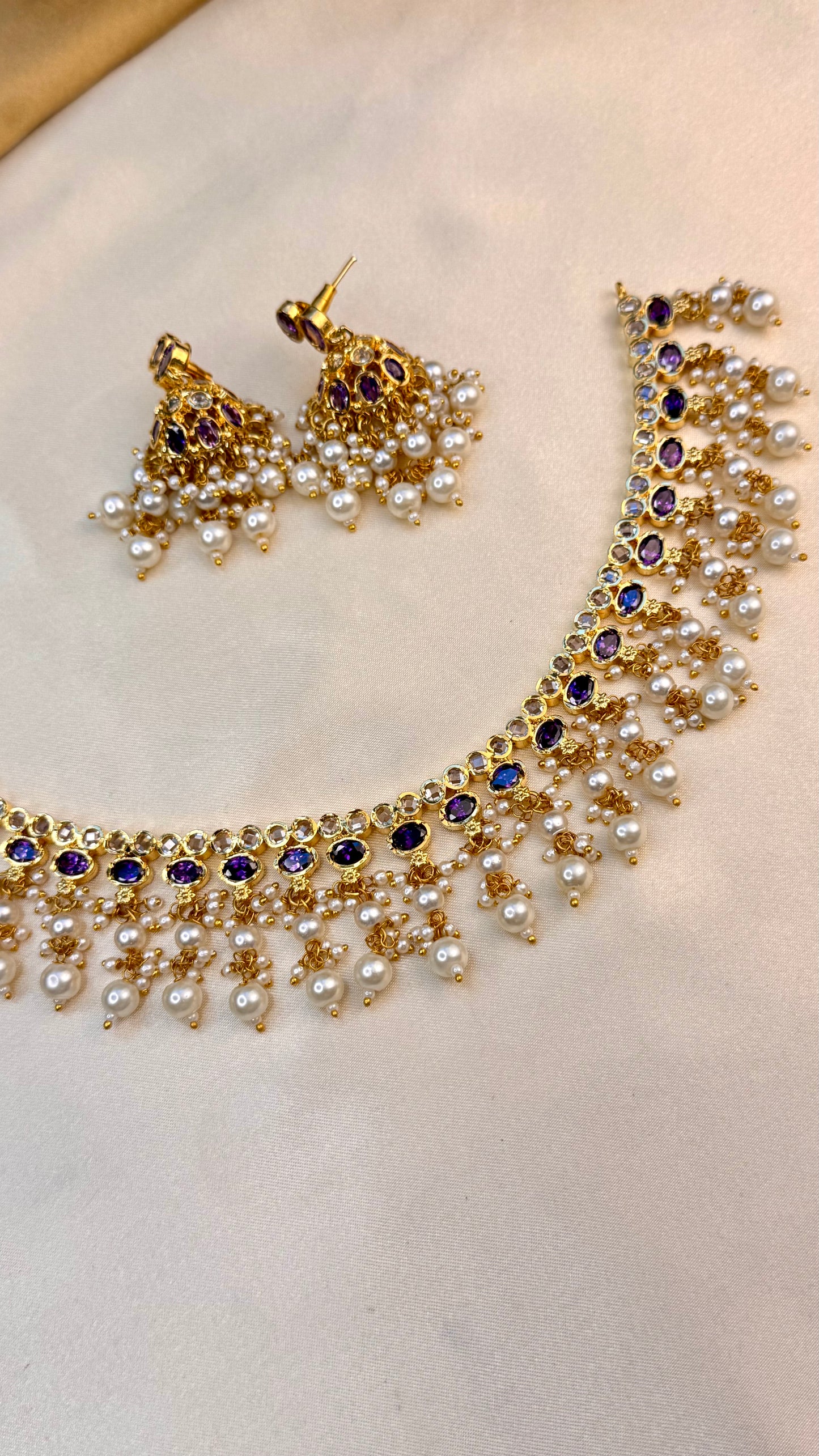 Premium Rajasthani Pearl drop necklace set