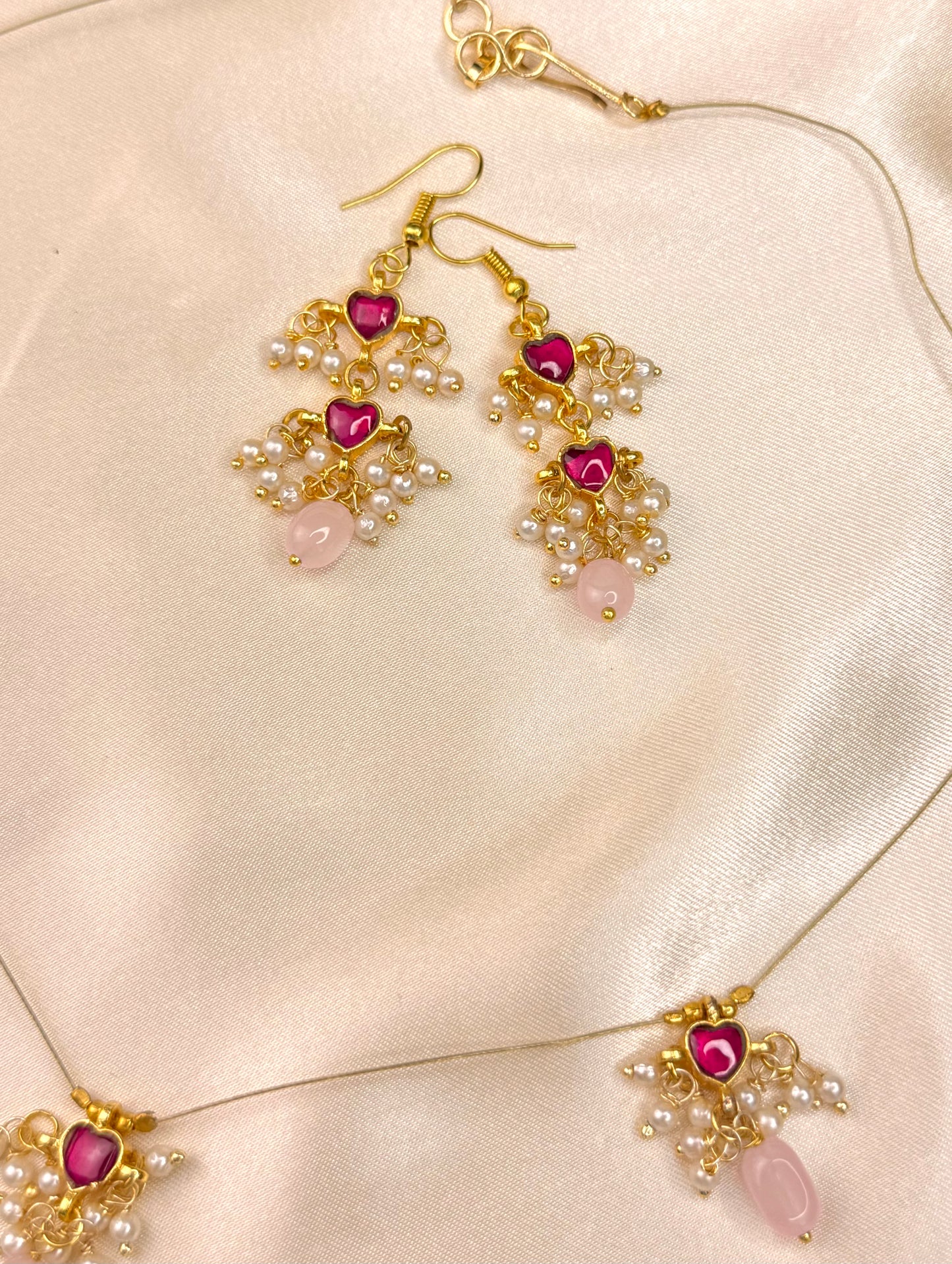 Jadau invisible Drops with hook earrings