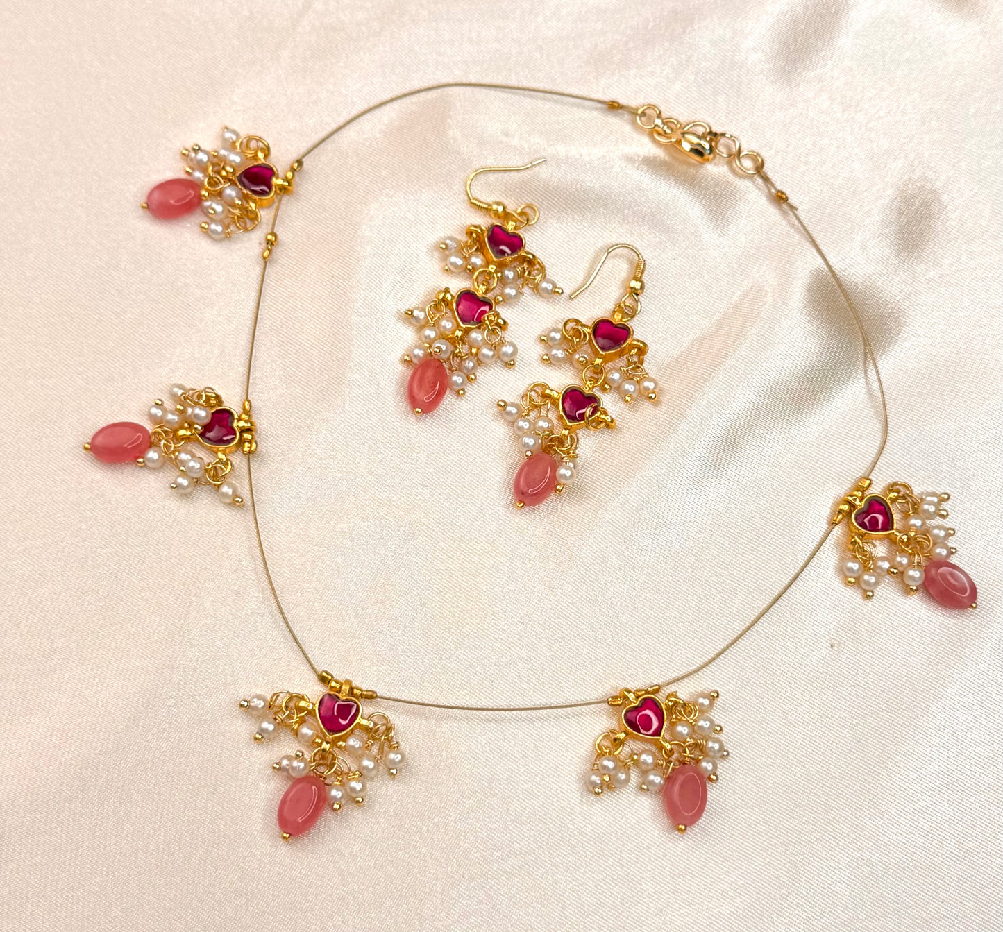 Jadau invisible Drops with hook earrings