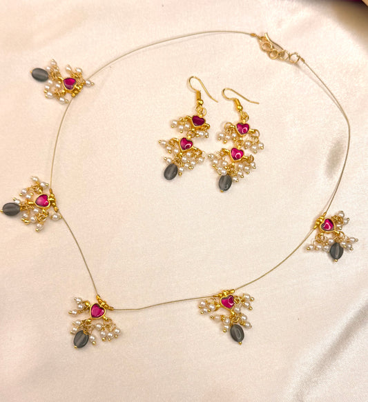 Jadau invisible Drops with hook earrings