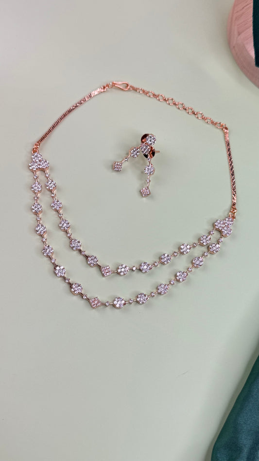 AD premium double layered necklace set