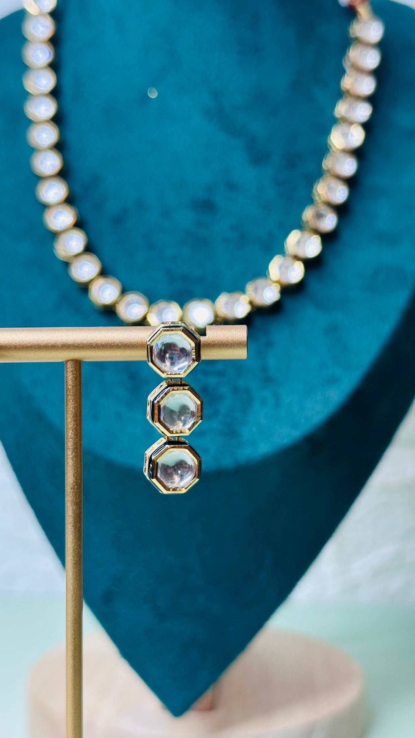 Precious Kunthan Moissonite Necklace