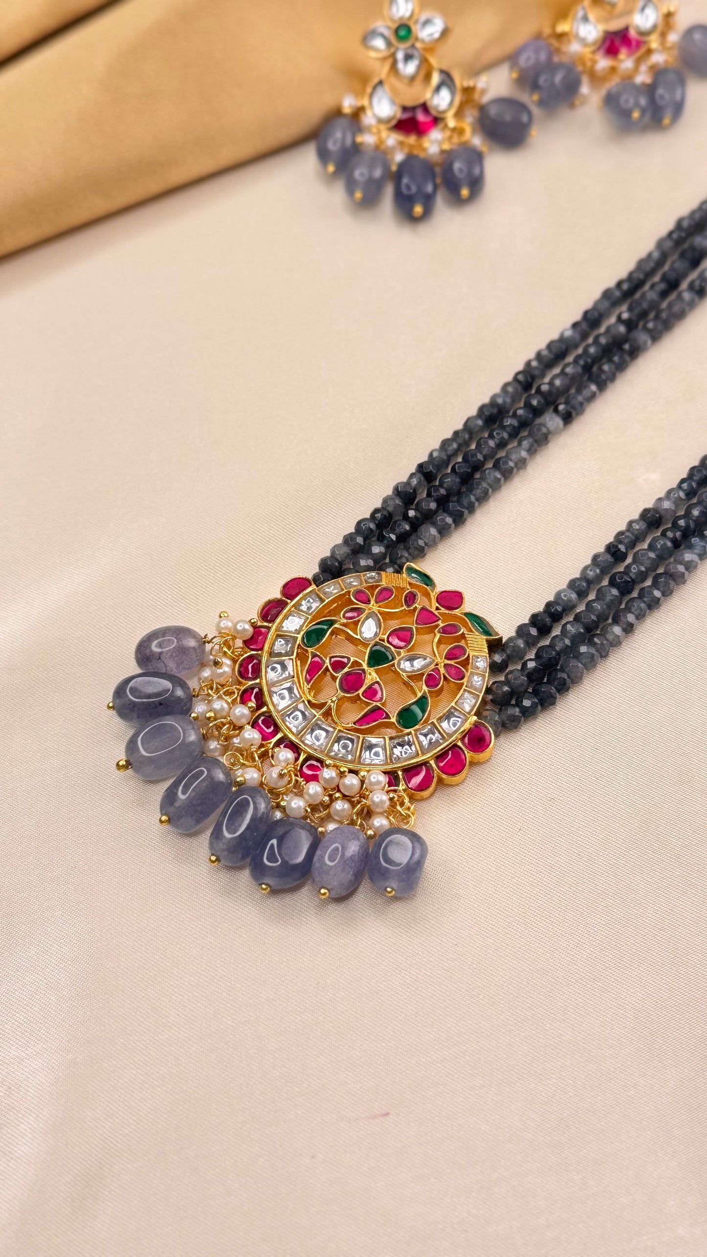 Premium beaded kuntan haram set