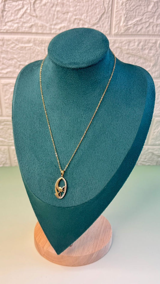 Twin butterfly anti tarnish chain
