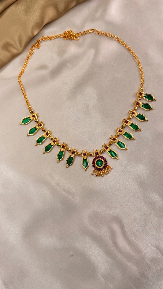 Traditional Long Palakka Necklace Chain