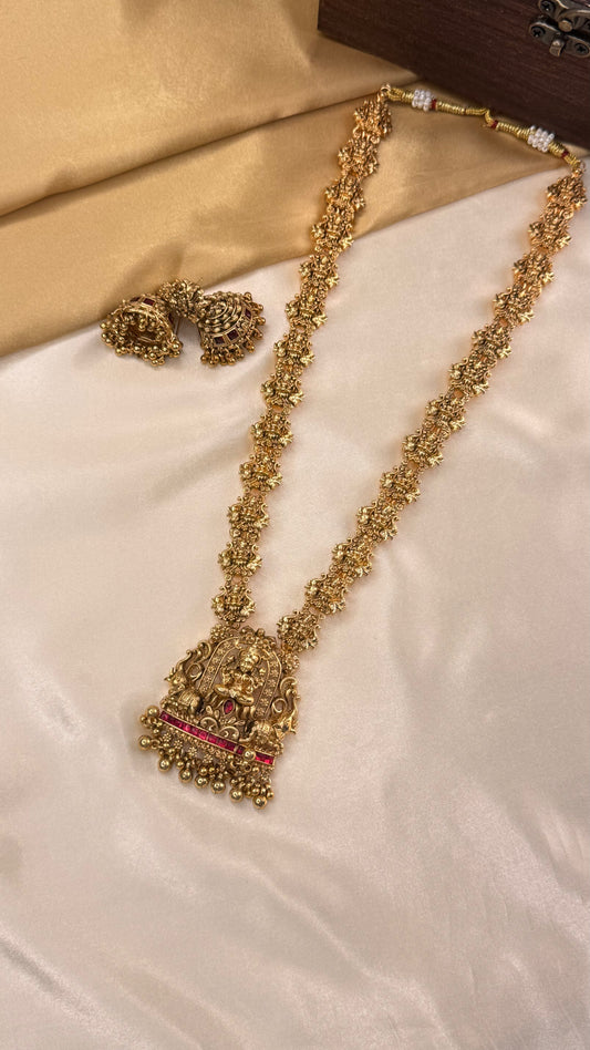 Temple Ruby Haram with Jhumkas