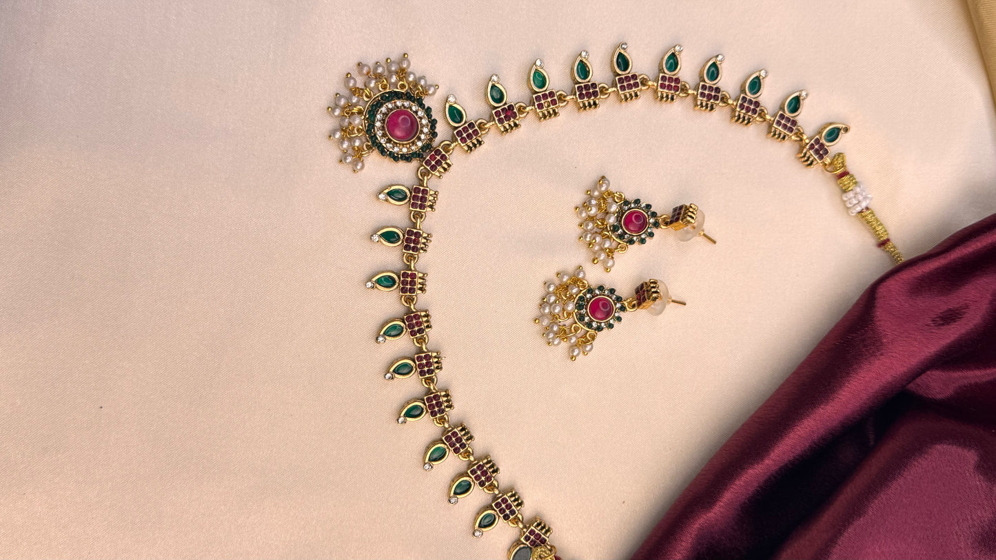 Mini Palakka Necklace set