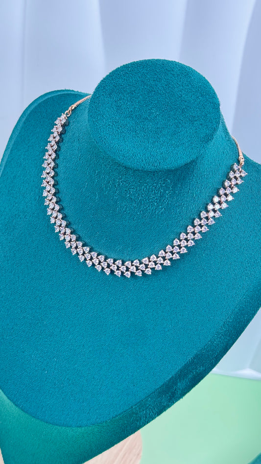 AD premium triple layered simple necklace set