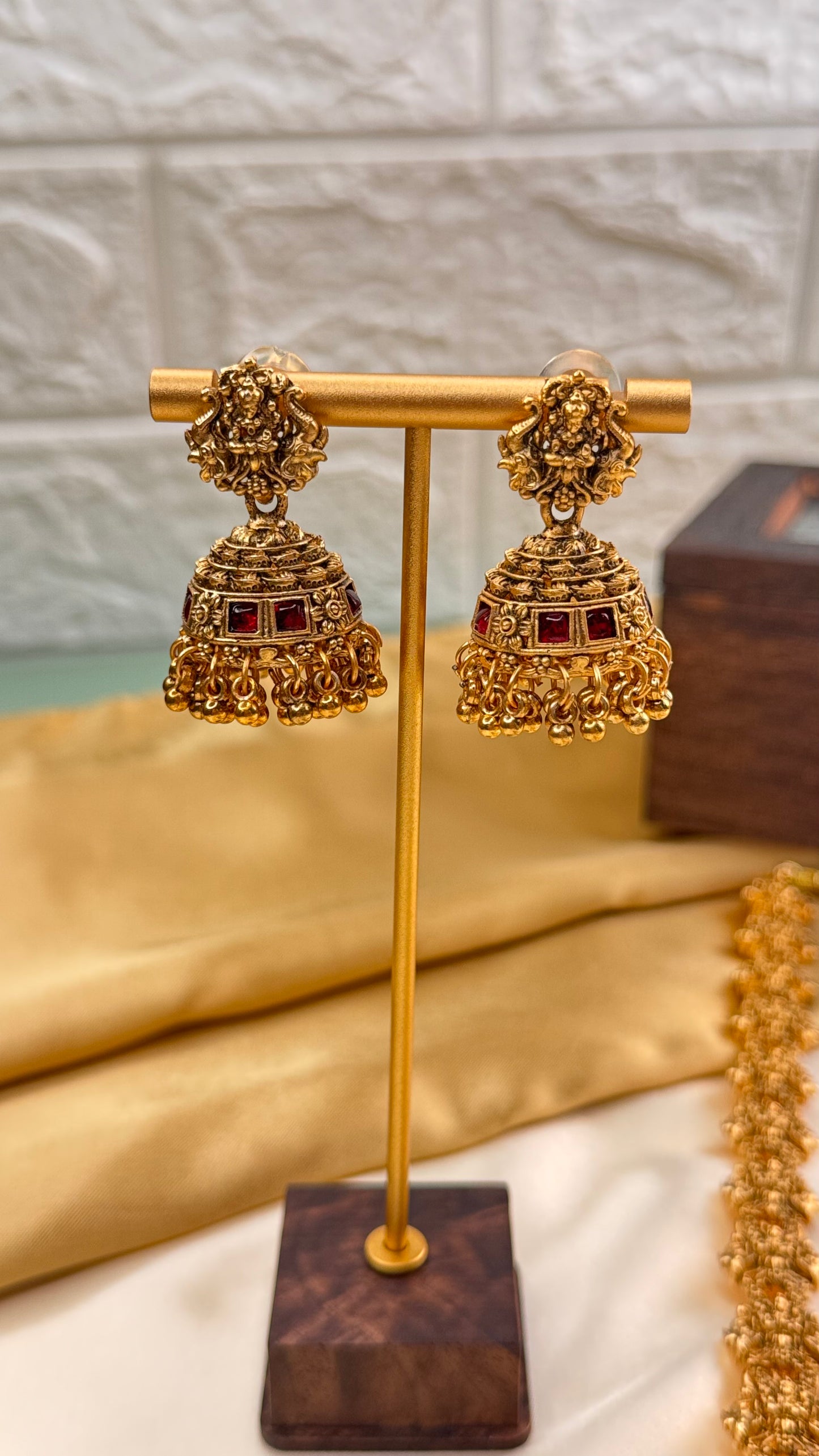 Temple Ruby Haram with Jhumkas
