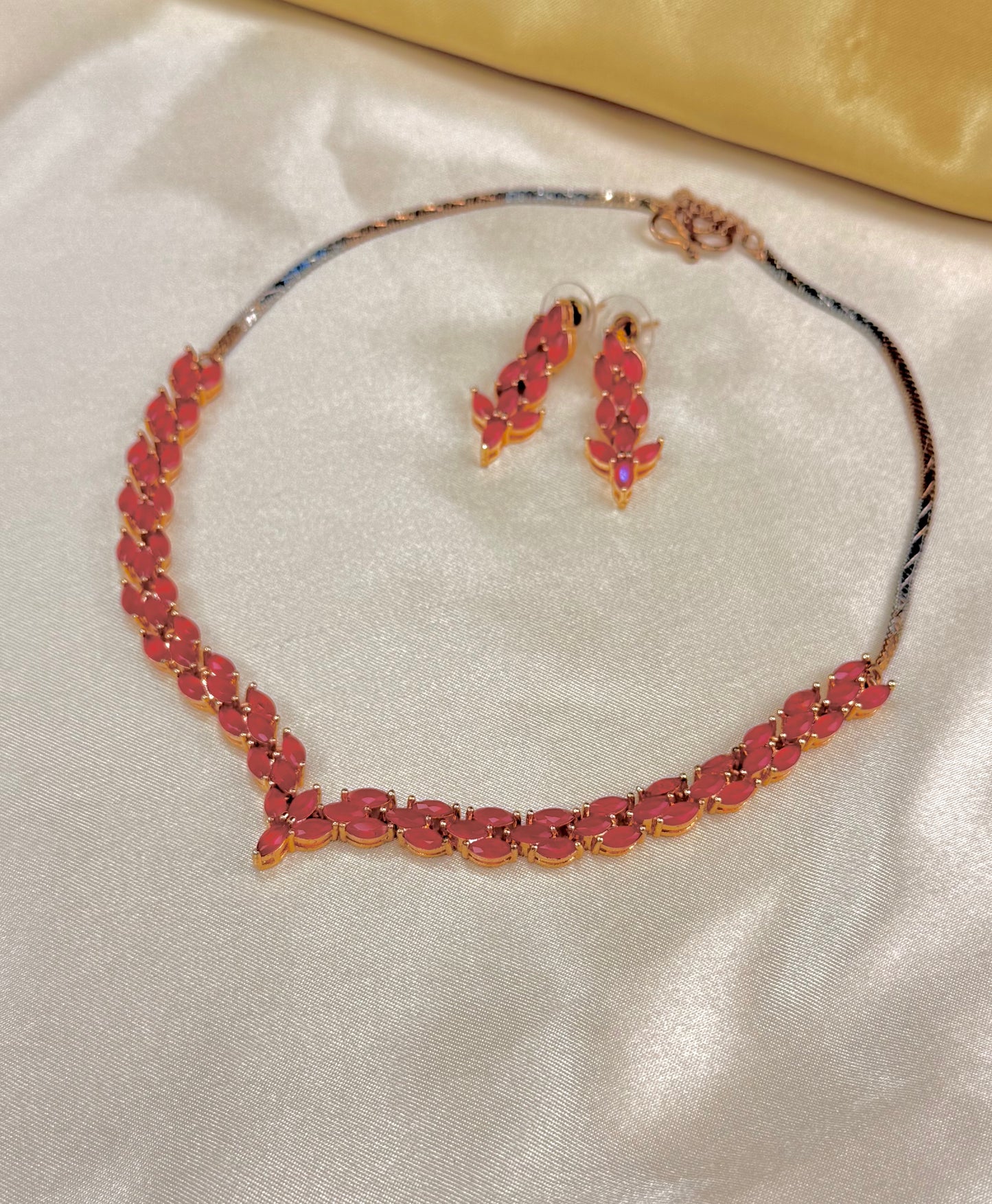AD Ruby Necklace Set