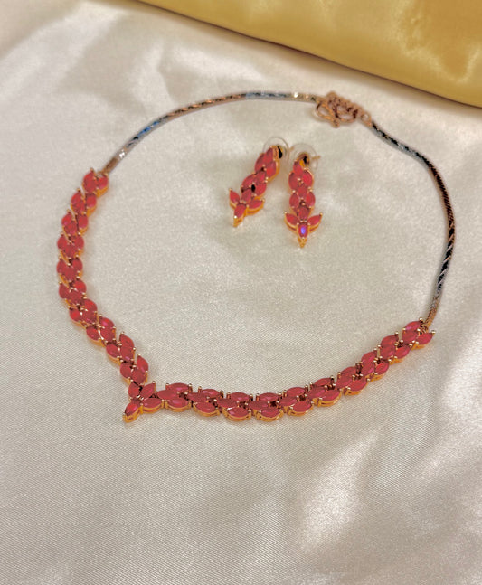 AD Ruby Necklace Set