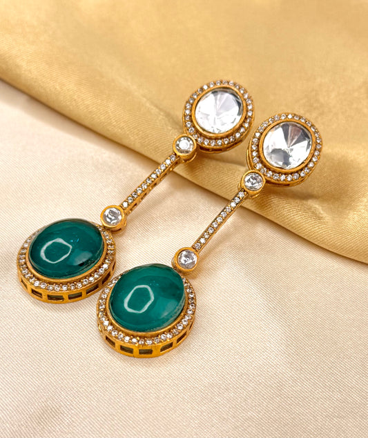 Moissonite Emerald Drop Earrings