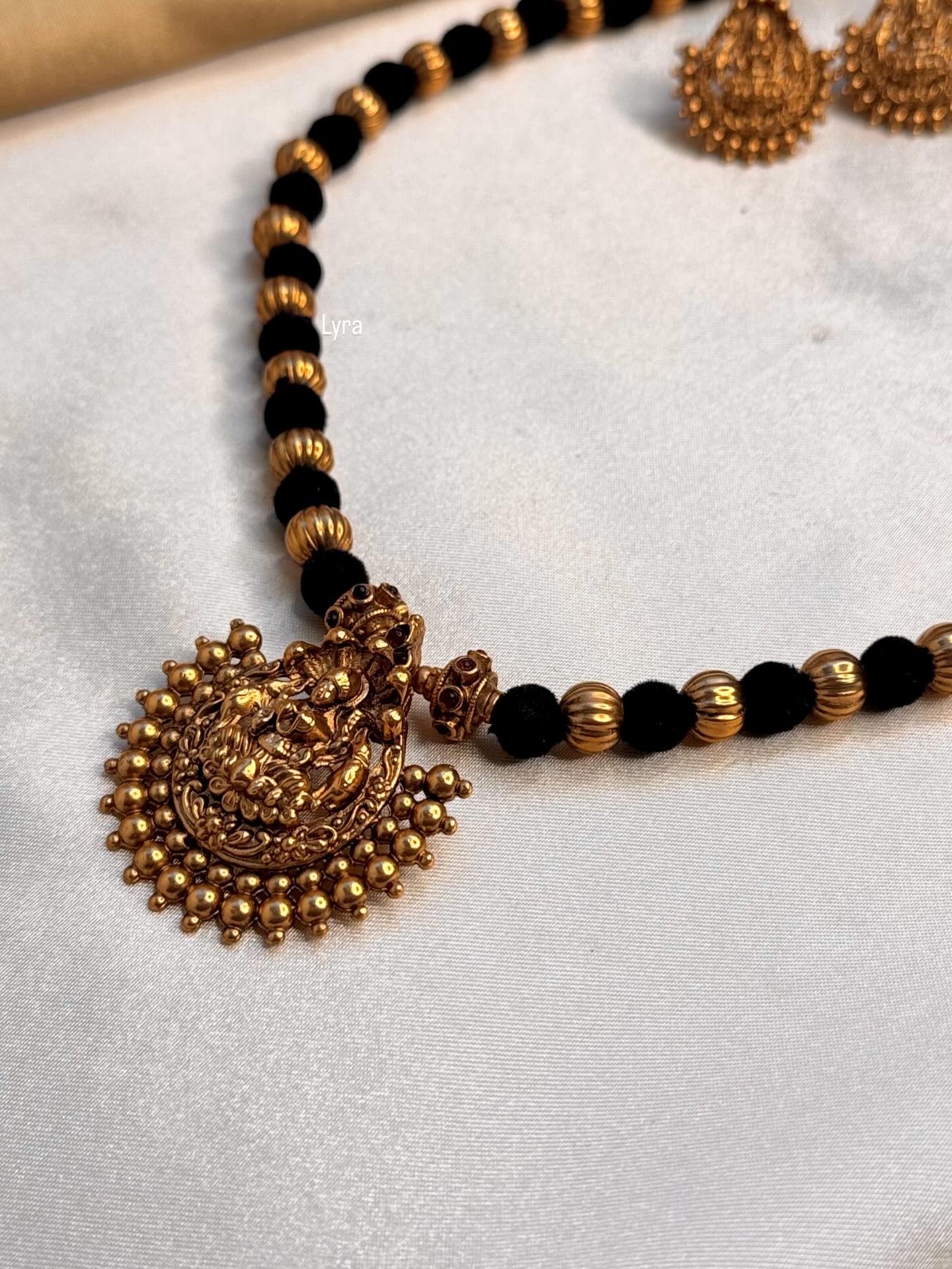 Black and golden Devi Necklace Set