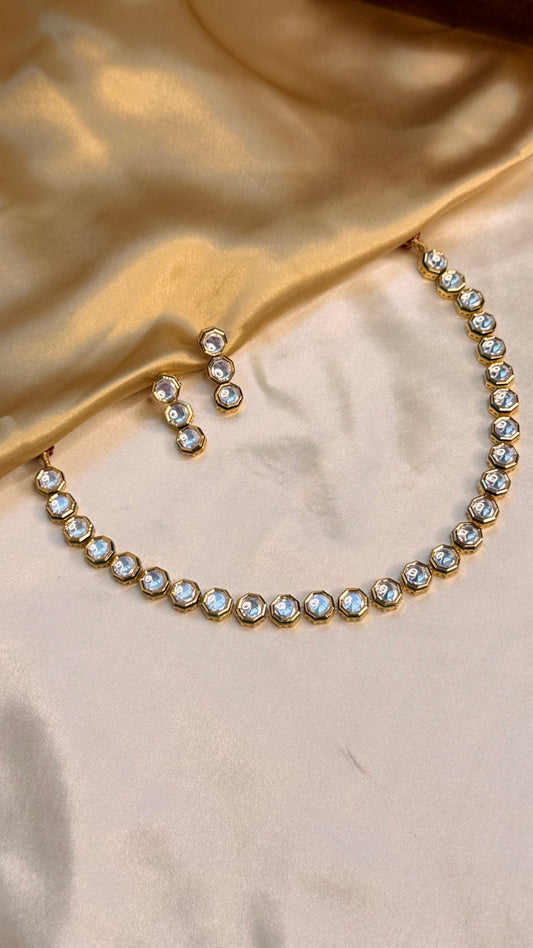 Precious Kunthan Moissonite Necklace Set