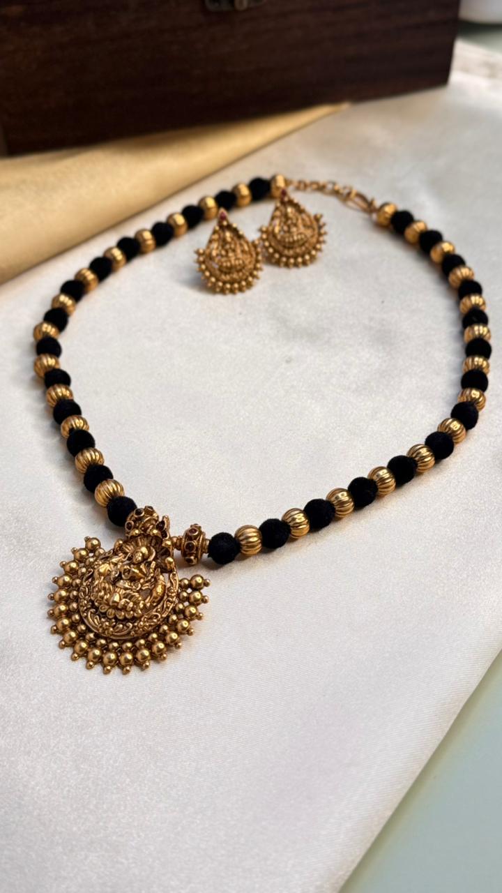 Black and Golden Devi Necklace