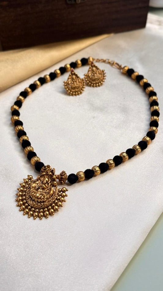 Black and Golden Devi Necklace