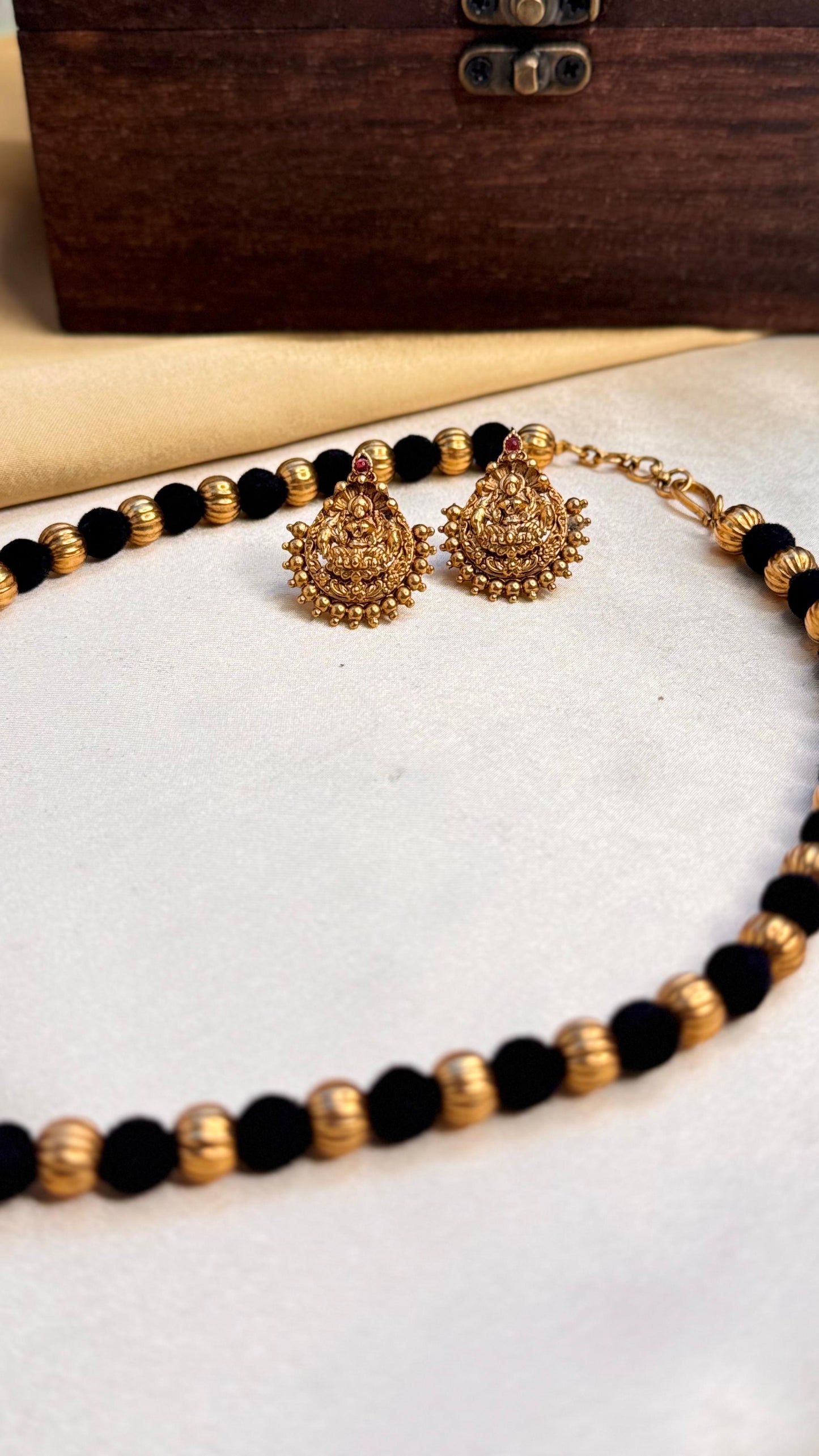 Black and Golden Devi Necklace